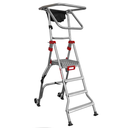 Podest roboczy PL Compact – 4 stopnie, wysokość robocza 2,89 m, bez stabilizatorów